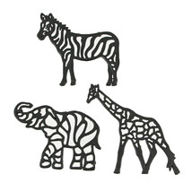 Zko 99345 cast iron giraffe elephant zebra trivet wall plaques 1a thumb200