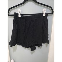 Black Ruffle Hem Shorts Women’s L Elastic Waist Pull-On Casual Summer Flowy - $14.00