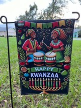 Kwanzaa Celebration Garden Flag - African Drummers &amp; Fruits Design, 12x1... - €7,57 EUR