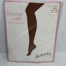 Frederick’s of Hollywood Beautiful Legs Nylon Stockings - One Size - BEIGE - NEW - £10.34 GBP