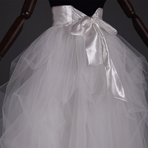 WHITE Detachable Ruffle Tulle Skirt Gowns Custom Plus Size Wedding Bridal Skirt image 4