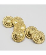 6 BROOKS BROTHERS Vintage Crown and Crest Lion Brass Button Eisen N28 USA - $36.41