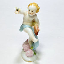 1940s Beckwith Porcelain Figurine Child Dancing with Butterfly and Roses  - $35.64