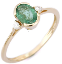 14K Yellow Gold Emerald Ring - £291.76 GBP