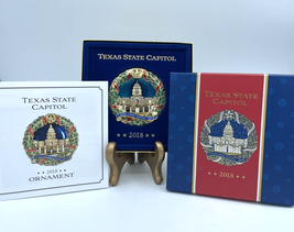 Ornament Texas State Capitol 2018 Capitol Wreath Green Box Pamphlet Christmas - £16.00 GBP