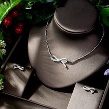 Beautiful Bow-knot Design AAA Cubic Zirconia Women Jewelry Sets Wedding Bride Dr - £44.56 GBP