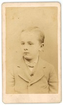 CIRCA 1870&#39;S CDV Handsome Adorable Little Boy in Suit &amp; Tie Haynes Sterling, IL - £7.45 GBP