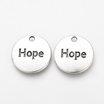 5 Hope Charms Antiqued Silver Word Charms Inspirational Pendants Jewelry Supply - £2.77 GBP