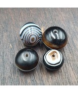 Lot 4 Ancient Antique INDO Himalayan Eye Beads Soleimani Banded Agate Beads - £99.15 GBP