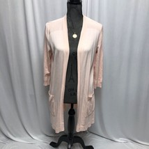 Belle By Kim Gravel Cardigan Womens Small Light Pink Open Front Long Sleeeve - £12.41 GBP