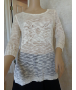 Maurices Knitted Ivory Top ¾ Sleeve Size M (#2941) - $368.38 MXN