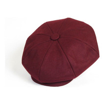 Mens Fashion Classic Flannel Wool Apple Cap Hat by Bruno Capelo ME906 Burgundy image 6