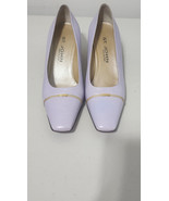 St John Women&#39;s Square Toe Leather Pumps Size 9 B Lavender Career Doc It... - $89.18 CAD