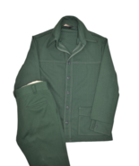 Vintage Leisure Suit Mens 42 Green Jacket &amp; Pants JcPenney 2 Piece Polye... - $95.64