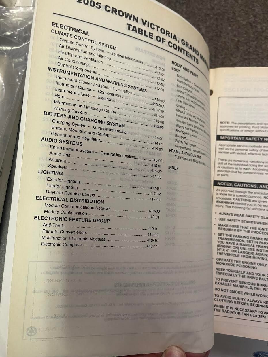 2005 Ford Corona Victoria Mercury Grand Marquis Servizio Shop Repair Manual OEM Item image 3