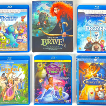 Disney Pixar 6 Disney Movie Blu-Ray Lot Frozen Brave Tangled Frog Beast Monsters - £57.63 GBP