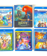 Disney Pixar 6 Disney Movie Blu-Ray Lot Frozen Brave Tangled Frog Beast ... - £57.01 GBP