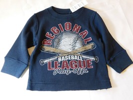 The Children's Place Baby Boy's Long Sleeve Waffle Shirt Size 6-9 Months Navy Bl - $12.99