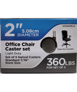Titan 5-Pack 2&quot; Polyurethane Swivel Caster Black Office Chair Wheel Repl... - £10.93 GBP