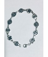 Boricua pectroglyph link  bracelet sterling silver - $88.11