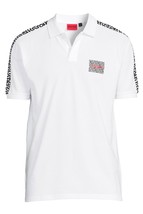 Hugo Hugo Boss White Black Trim Logo Cotton Polo MEN&#39;S T-Shirt Size XL - £71.01 GBP