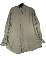 Murano Men&#39;s Silk Shirt Beige Size Large 100% Silk Beige Stripe - £8.79 GBP