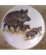 Ceramic Cabinet Knobs W/ Wild Boar Pig Swine Wildlife - £3.44 GBP