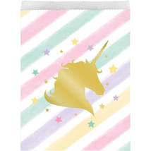 Unicorn Sparkle Paper Foil Stamp Large Treat Bag - $2.99