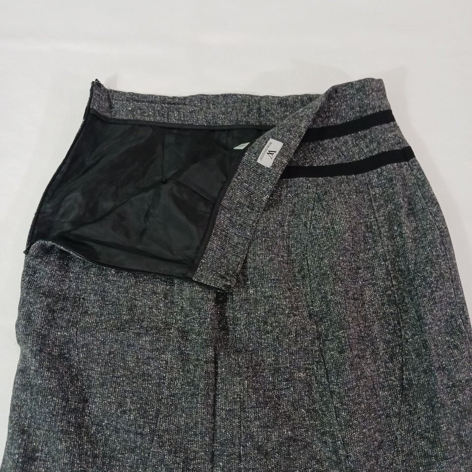 Worthington Women's Black & Gray Side Zipper Pleated Bottom Skirt Size 10 Item image 14