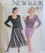 New Look 6633 Sewing Pattern Jacket Skirt Sizes 6-16 Factory Folded Uncut - $8.15