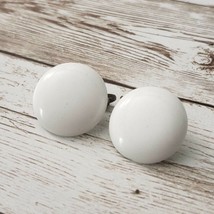 Vintage Clip On Earrings - Circle Shape Off White - £7.98 GBP