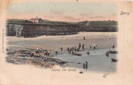 BARRY ISLAND  WALES UK~THE SANDS~1906 TINTED PHOTO WRENCH SERIES POSTCARD - $6.69