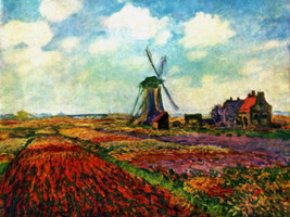 Art Tulips of Holland by Claude Monet Giclee Fine Canvas Print 18&quot; x 24 &quot; - $16.82