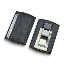 Black Faux Leather Card Case with Money Clip - £32.17 GBP
