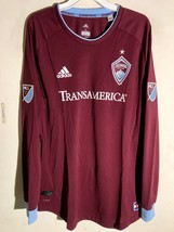 Adidas Authentic Mls Long Sleeve Team Jersey Colorado R API Ds Burgundy Men&#39;s 2XL - £26.89 GBP