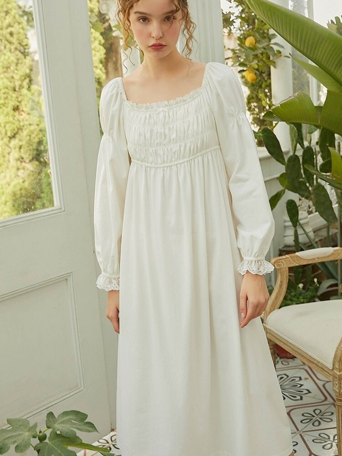 Vintage Victorian Cotton Nightgown | French Nightgown| vintage Dresses| Vintage