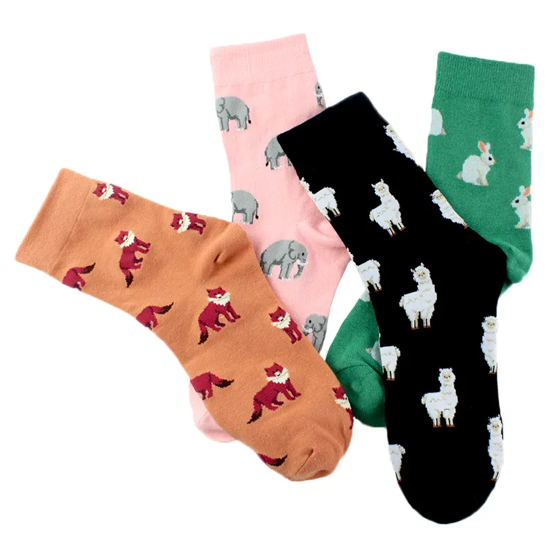 Sporting Peonflybrand Japan Harajuku Rabbit Cat Fox Animals Women Socks Kawaii C - £23.90 GBP