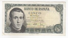 Spain, 5 Pesetas, 1951, P140, XF+ - $10.90