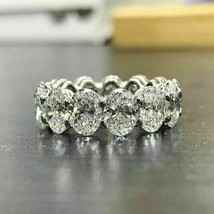 4Ct Oval Künstlicher Diamant Volle Ewigkeit Hochzeit Ring 14K Weiß Vergoldet - £102.41 GBP