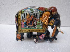 Wood Hand Painted Elephant Home Decorative Elephant Wood Elephant Figuri... - £78.63 GBP