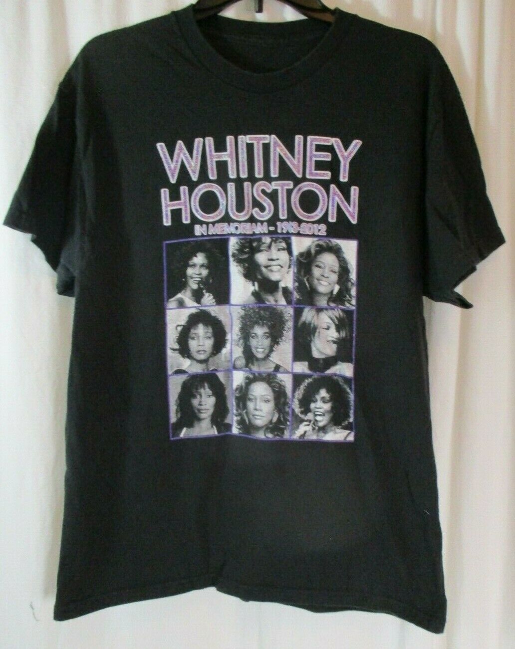 In Memory of Whitney Houston Queen of Pop 1963 - 2012 Women Large Black ... - $13.16