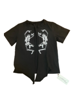 new LuFeng womens Halloween Skeleton Open Front TEE SHIRT sz S black cos... - €12,60 EUR