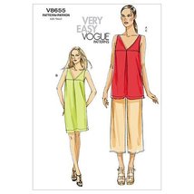 VOGUE PATTERNS V8655 Misses&#39; Tunic, Dress and Pants, Size BB (8-10-12-14) - £7.55 GBP