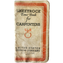 1936 United States Gypsum Sheetrock Time Book USG Carpenters Booklet F10 - $19.99