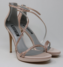 White By Vera Wang Strappy Stiletto Open Toe Rhinestone Jeweled Heels High Heels - £63.27 GBP