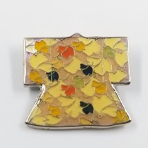 VTG Signed PMA Japanese Kimono Gold Tone Enamel Lapel Pin - $12.99