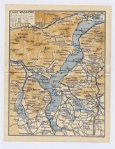 1937 Original Vintage Map Of Lake Maggiore Lago Maggiore Verbano Locarno Italy - £20.06 GBP