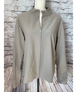 Eileen Fisher Women’s Zip Jacket Beige Tan Stretch Size L Casual Career - $405.69 MXN