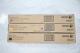 3 New OEM Xerox Color C60, C70 MYK Toner Cartridges 006R01655,6R01657,6R... - $386.10