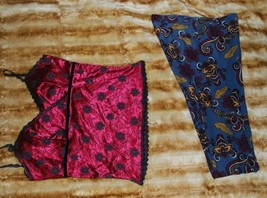 LuLaRoe - Teal Leggings w/Coral White Floral Print - Sz OS - $14.99